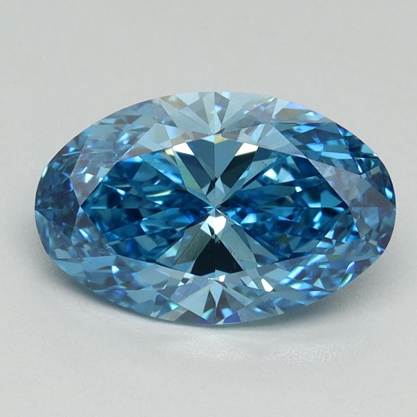 2.05 Ct. Fancy Vivid Blue Oval Lab Grown Diamond