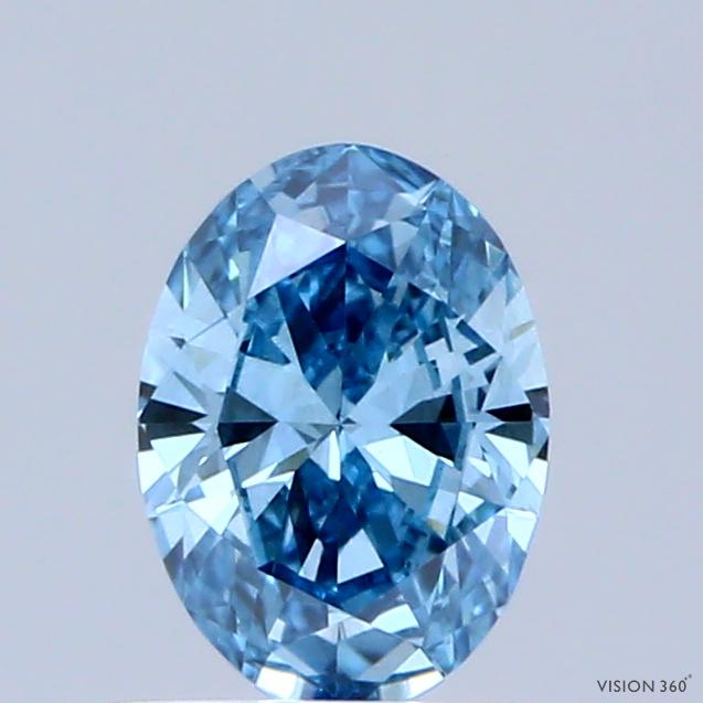 0.45 Ct. Fancy Vivid  Blue Oval Lab Grown Diamond