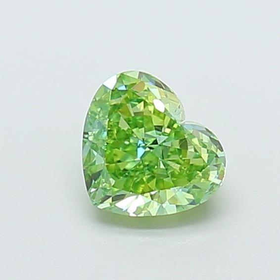 1.00 Ct. Fancy Vivid  Green Heart Lab Grown Diamond