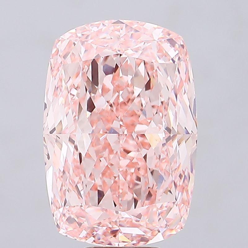 15.04 Ct. Fancy Vivid Pink Cushion Lab Grown Diamond
