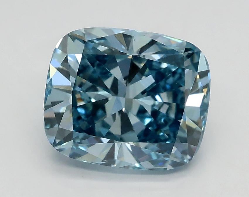 1.92 Ct. Fancy Intense Blue Cushion Lab Grown Diamond