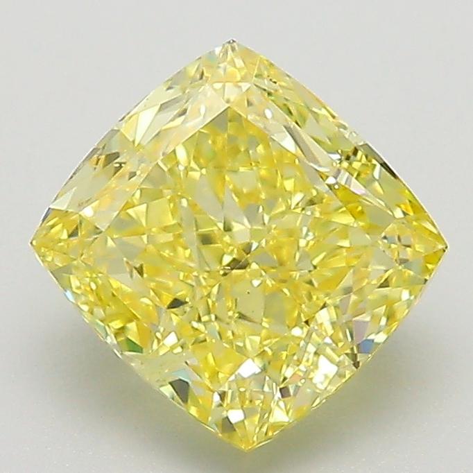 2.01 Ct. Fancy Vivid  Yellow Cushion Lab Grown Diamond