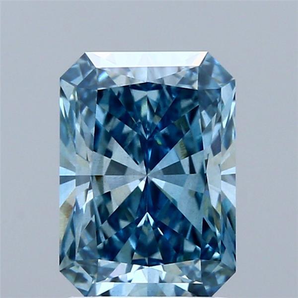 2.05 Ct. Fancy Vivid Greenish Blue Radiant Lab Grown Diamond
