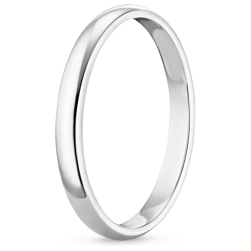 Platinum 2mm Slim Profile Wedding Ring, large side view