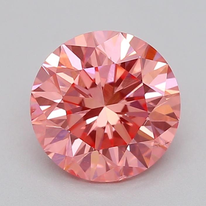 0.92 Ct. Fancy Vivid Pink Round Lab Grown Diamond