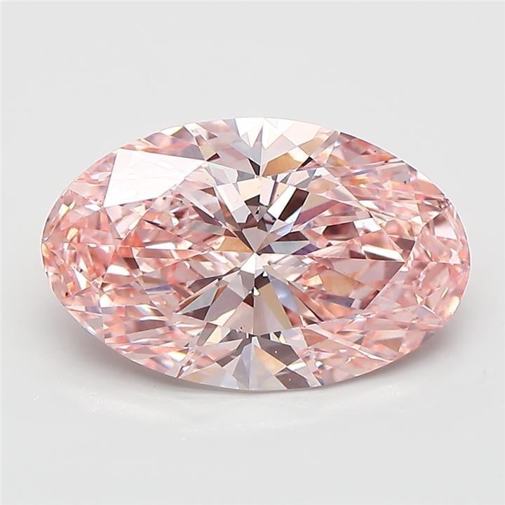5.27 Ct. Fancy Vivid Pink Oval Lab Grown Diamond