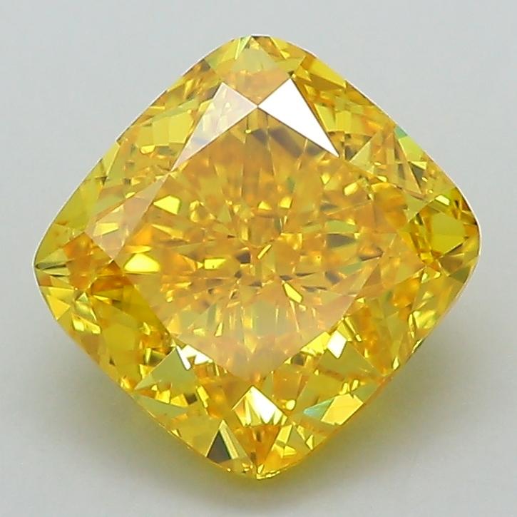 2.41 Ct. Fancy Vivid Yellow Cushion Lab Grown Diamond