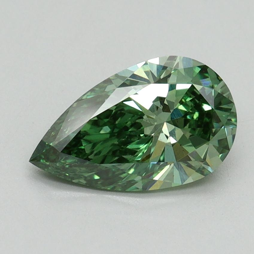 1.17 Ct. Fancy Vivid Green Pear Lab Grown Diamond