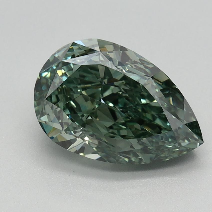 1.64 Ct. Fancy Vivid Green Pear Lab Grown Diamond
