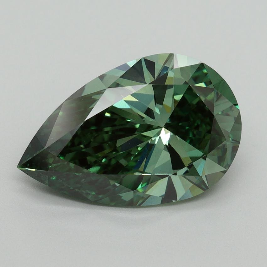 4.01 Ct. Fancy Vivid Green Pear Lab Grown Diamond