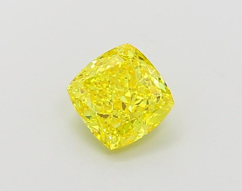 0.99 Ct. Fancy Vivid Yellow Cushion Lab Grown Diamond