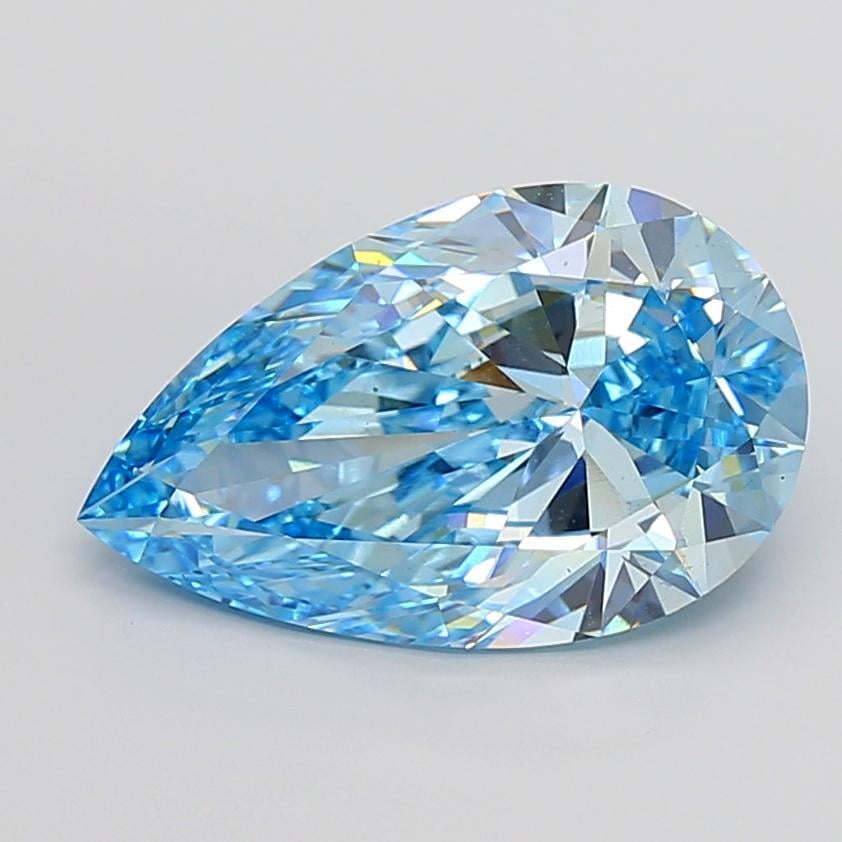 10.05 Ct. Fancy Vivid Blue Pear Lab Grown Diamond