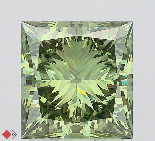 2.73 Ct. Fancy Vivid Green Princess Lab Grown Diamond