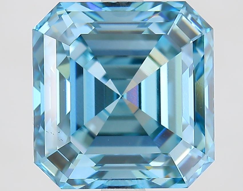 4.10 Ct. Fancy Vivid Blue Asscher Lab Grown Diamond