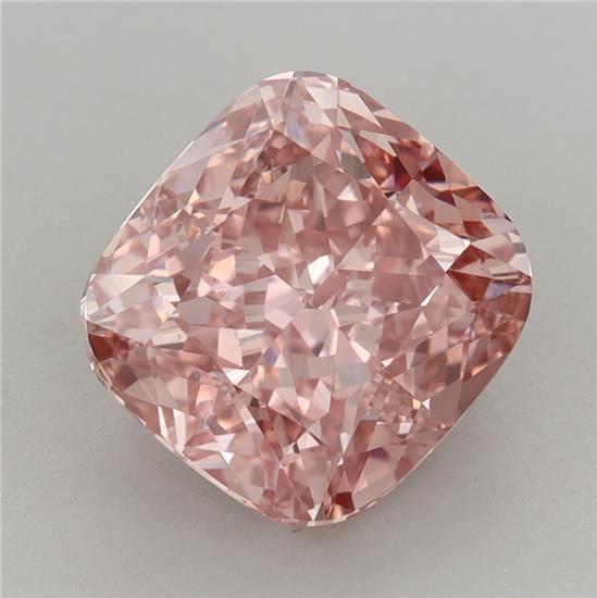 4.15 Ct. Fancy Vivid Pink Cushion Lab Grown Diamond