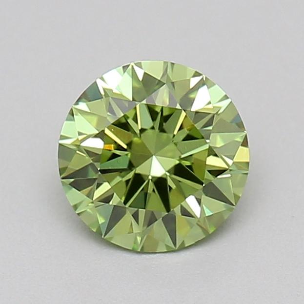 0.34 Ct. Fancy Vivid  Green Round Lab Grown Diamond