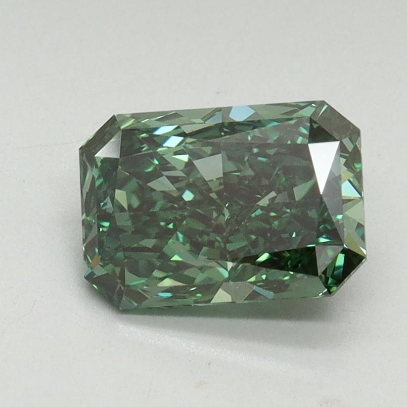 1.31 Ct. Fancy Vivid Pacific Green Radiant Lab Grown Diamond