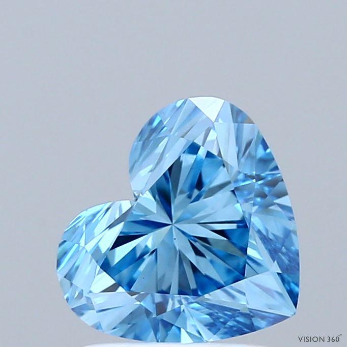 1.64 Ct. Fancy Vivid  Blue Heart Lab Grown Diamond