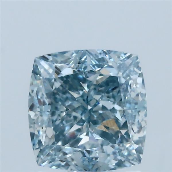 2.08 Ct. Fancy Intense Greenish Blue Cushion Lab Grown Diamond