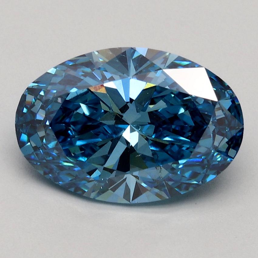 2.03 Ct. Fancy Vivid Blue Oval Lab Grown Diamond