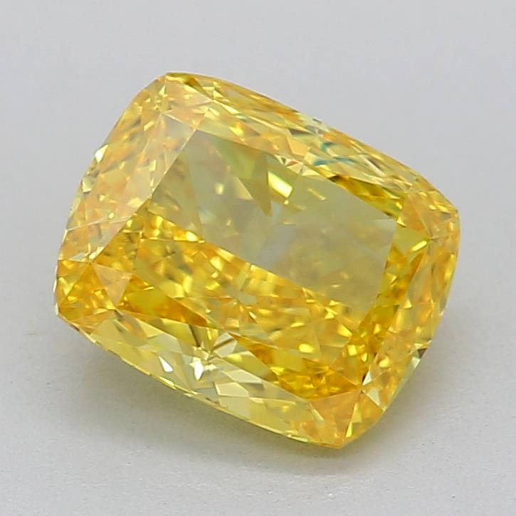 1.02 Ct. Fancy Vivid Yellow Cushion Lab Grown Diamond