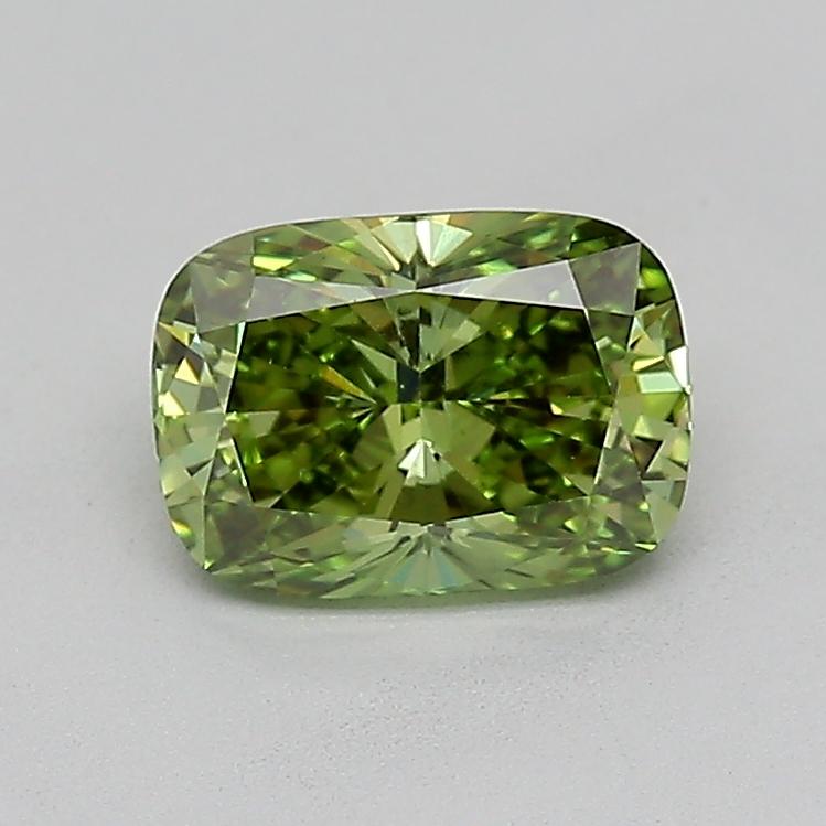 1.00 Ct. Fancy Vivid Green Cushion Lab Grown Diamond
