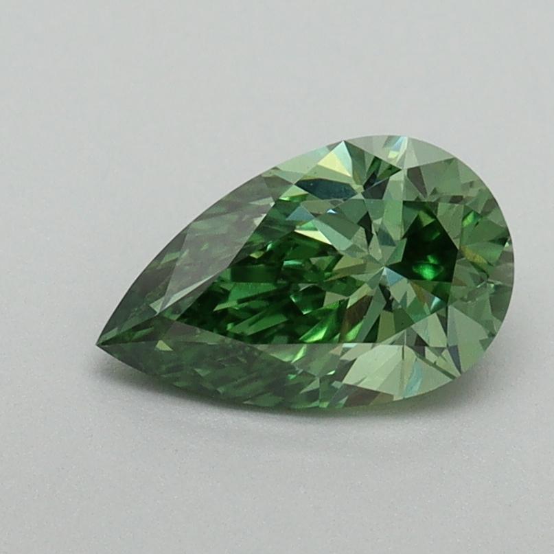 0.86 Ct. Fancy Vivid Green Pear Lab Grown Diamond