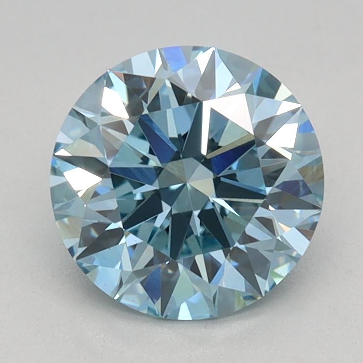 1.08 Ct. Fancy Vivid Blue Round Lab Grown Diamond