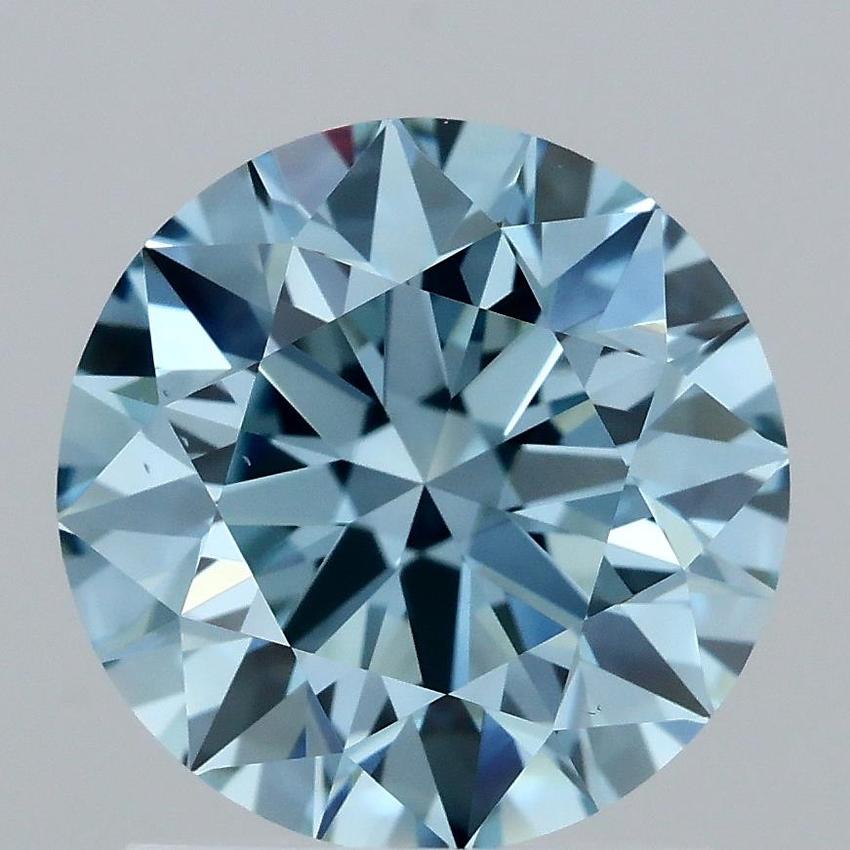 1.50 Ct. Fancy Vivid Blue Round Lab Grown Diamond