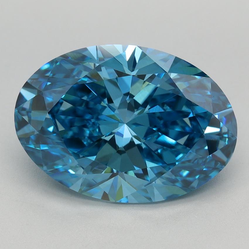 3.80 Ct. Fancy Vivid Blue Oval Lab Grown Diamond