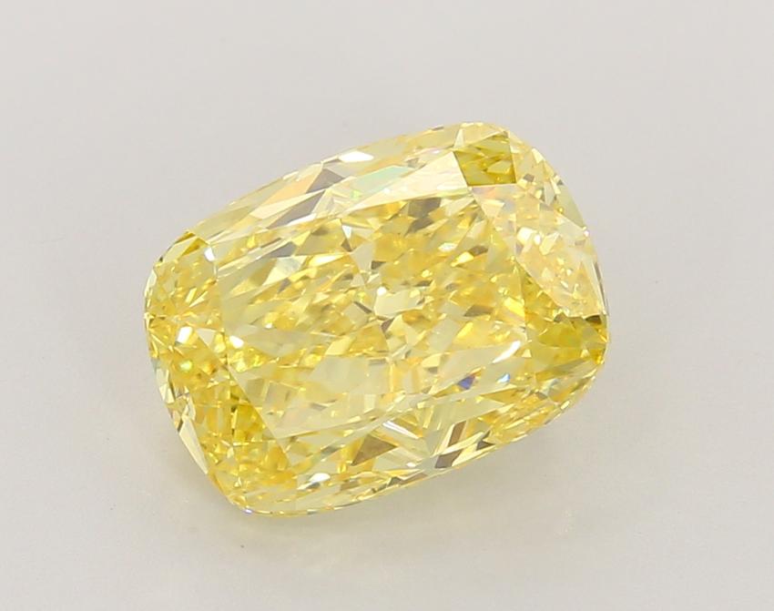 3.24 Ct. Fancy Vivid Yellow Cushion Lab Grown Diamond