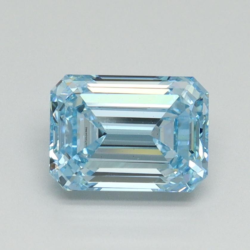 1.35 Ct. Fancy Vivid Blue Emerald Lab Grown Diamond