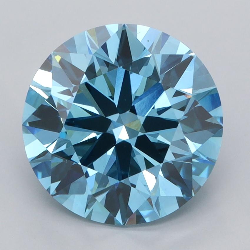 4.00 Ct. Fancy Vivid  Blue Round Lab Grown Diamond