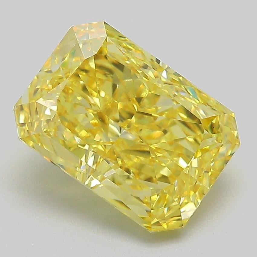 3.58 Ct. Fancy Vivid Yellow Radiant Lab Grown Diamond