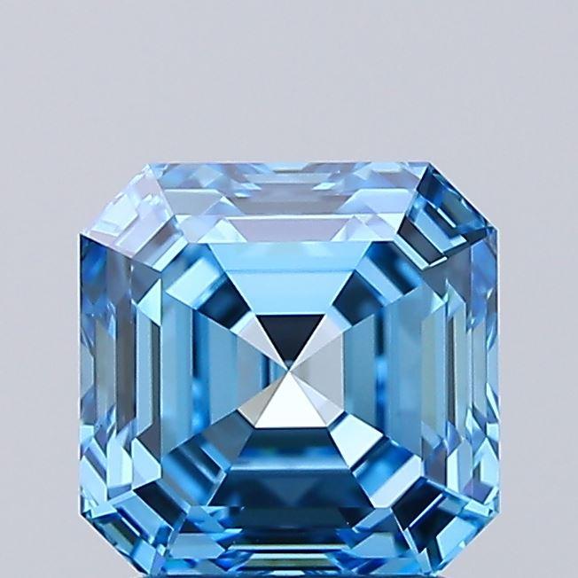 2.01 Ct. Fancy Vivid  Blue Asscher Lab Grown Diamond