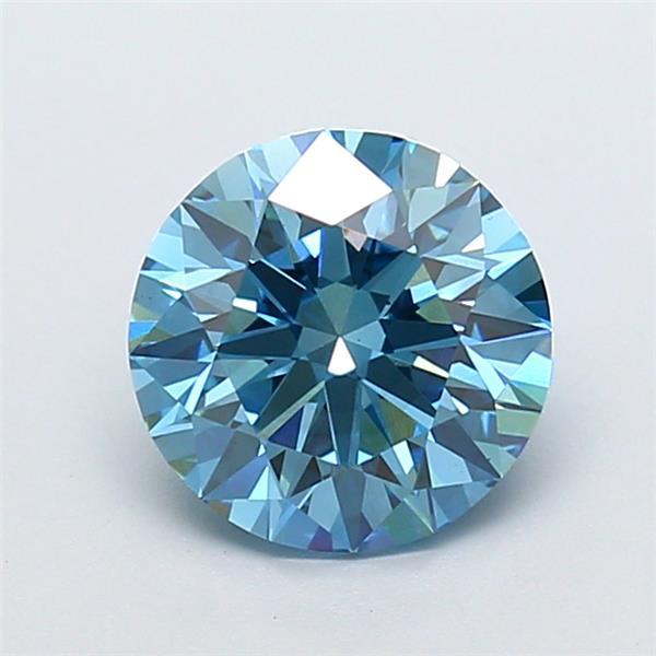 2.08 Ct. Fancy Vivid Blue Round Lab Grown Diamond