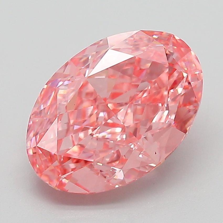 3.24 Ct. Fancy Vivid Pink Oval Lab Grown Diamond