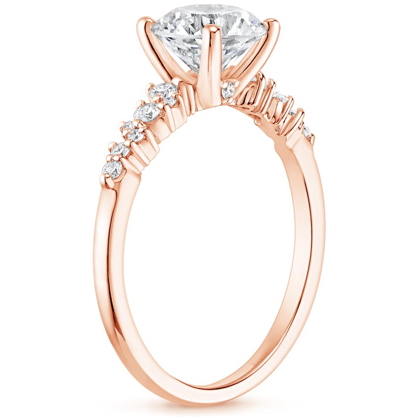14K Rose Gold Aurora Diamond Ring, large side view
