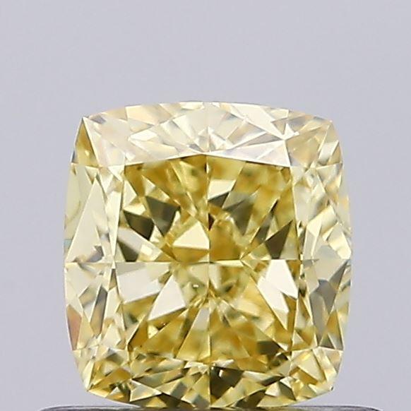 0.72 Ct. Fancy Intense Yellow Cushion Lab Grown Diamond
