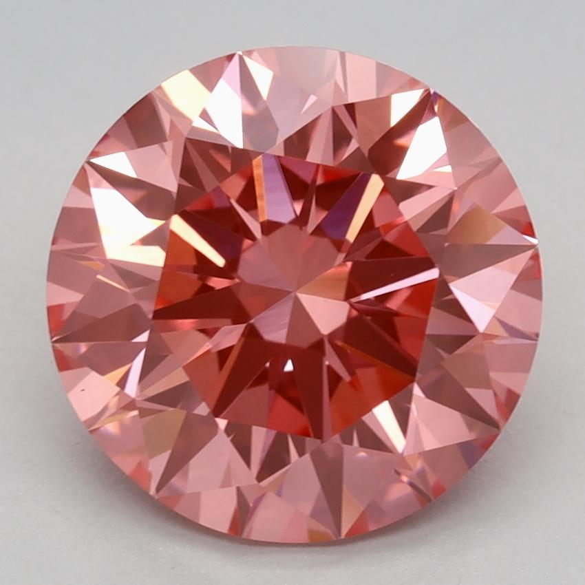 3.19 Ct. Fancy Vivid Pink Round Lab Grown Diamond