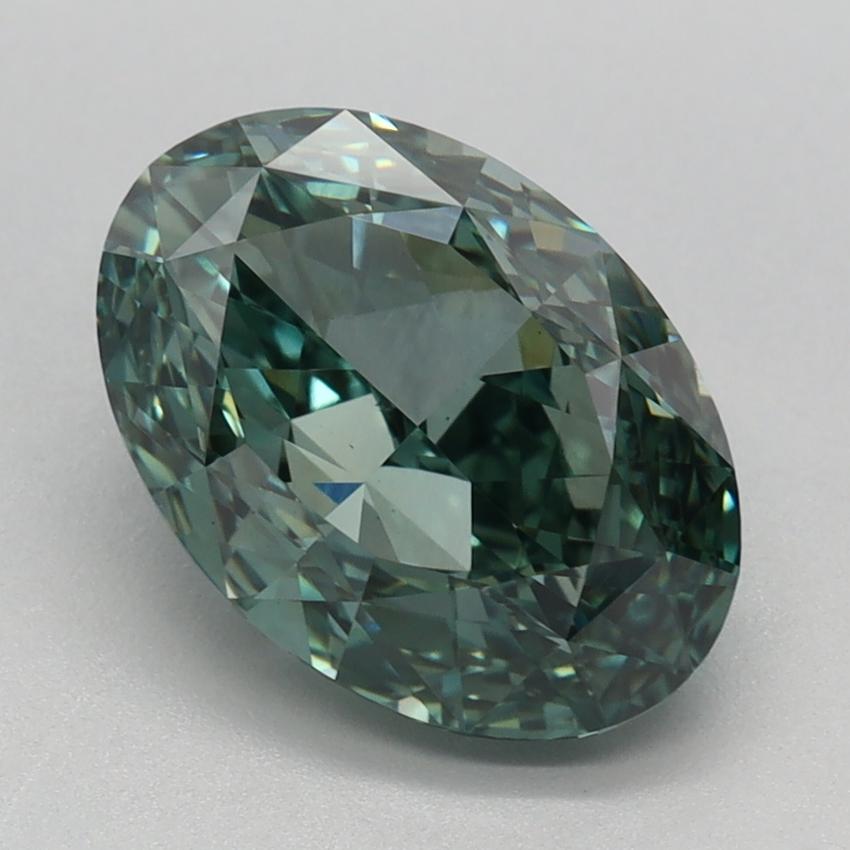 2.63 Ct. Fancy Vivid Green Oval Lab Grown Diamond