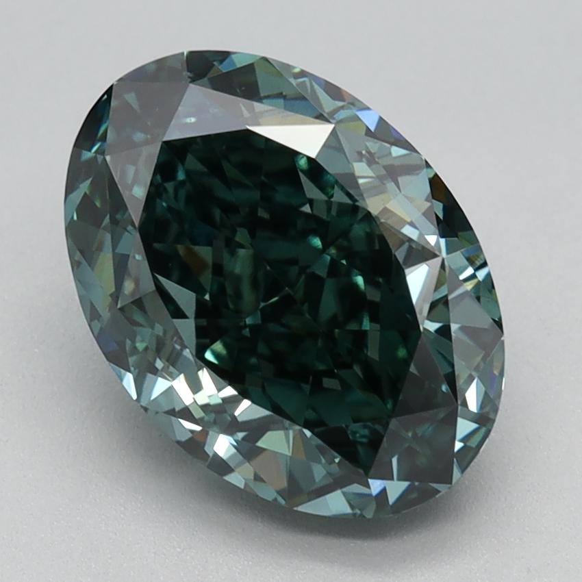 2.54 Ct. Fancy Intense Green Oval Lab Grown Diamond