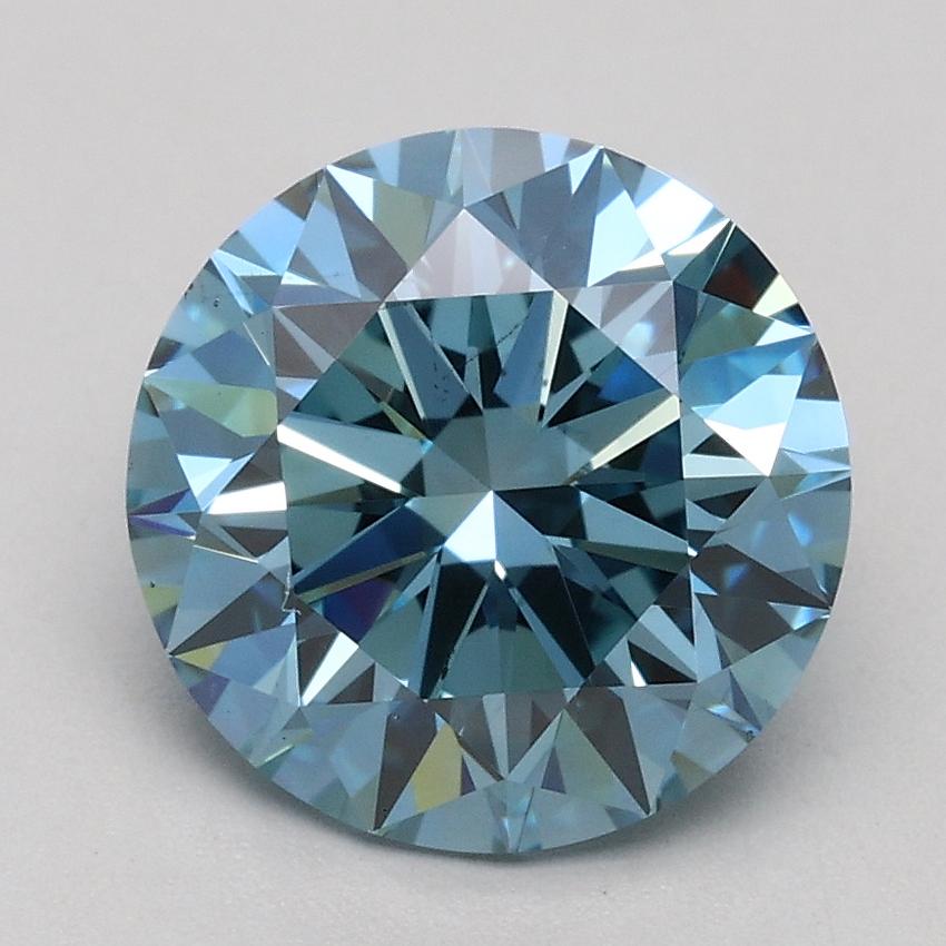 1.98 Ct. Fancy Vivid Blue Round Lab Grown Diamond
