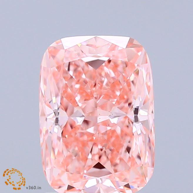 2.01 Ct. Fancy Vivid Pink Cushion Lab Grown Diamond