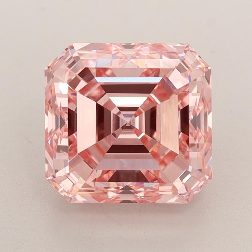 2.84 Ct. Fancy Intense  Pink Asscher Lab Grown Diamond