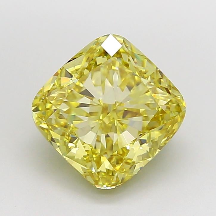 4.01 Ct. Fancy Intense  Yellow Cushion Lab Grown Diamond