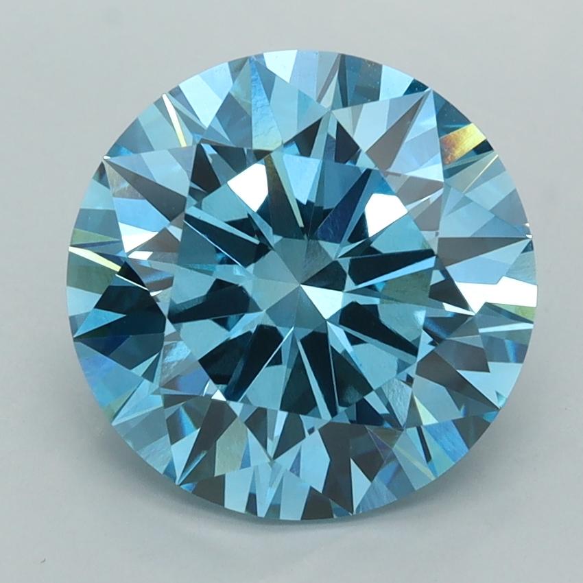 4.01 Ct. Fancy Vivid  Blue Round Lab Grown Diamond