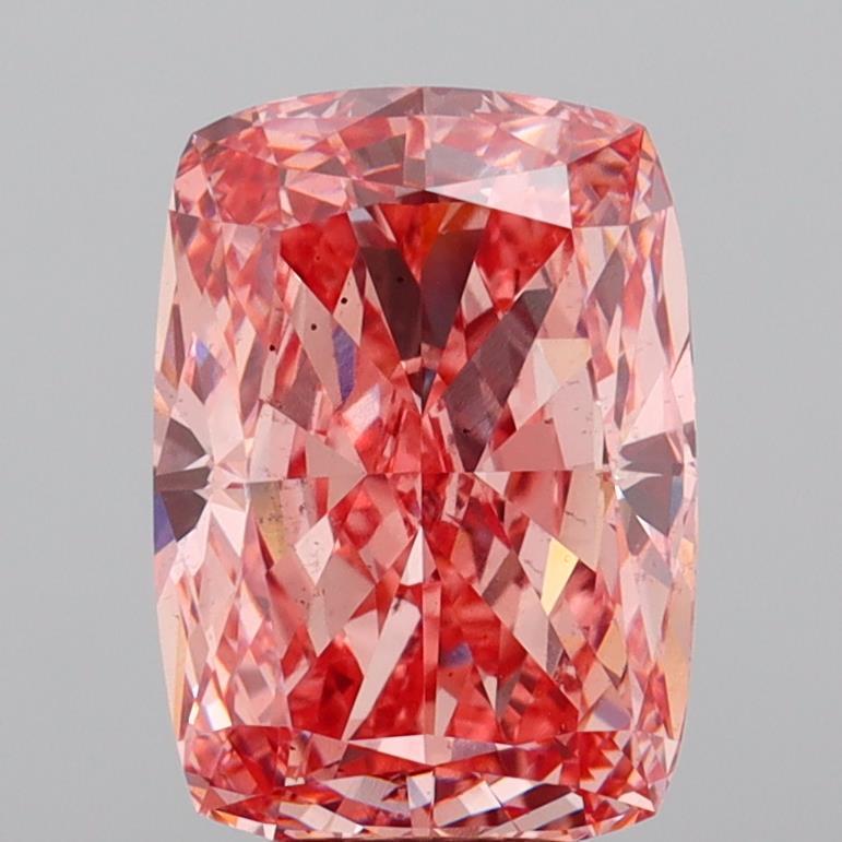 5.13 Ct. Fancy Vivid  Pink Cushion Lab Grown Diamond