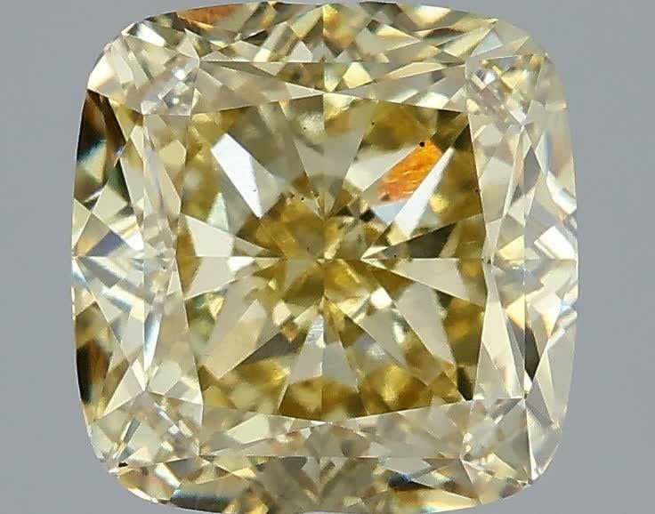 3.52 Ct. Fancy Light Yellow Cushion Lab Grown Diamond