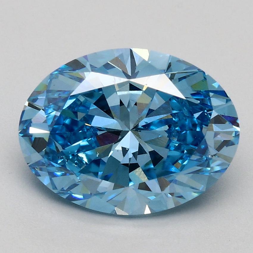 2.01 Ct. Fancy Vivid Blue Oval Lab Grown Diamond